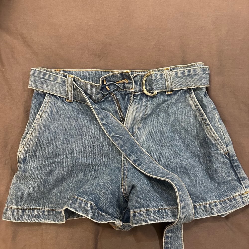 Denim Belted Women's Shorts